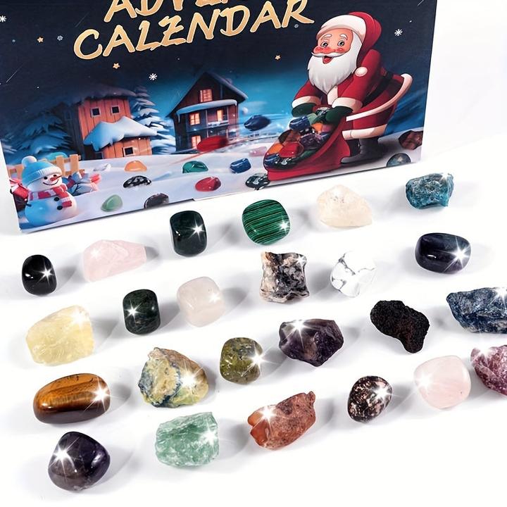 Actual product image Activity Board Christmas Advent Calendar Mysterious Crystal Gem 24 Days Christmas Countdown Calendar Gift