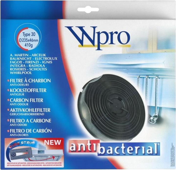 WPRO Antibakterieller Aktivkohlefilter FAC309, 481281718529 Typ 30