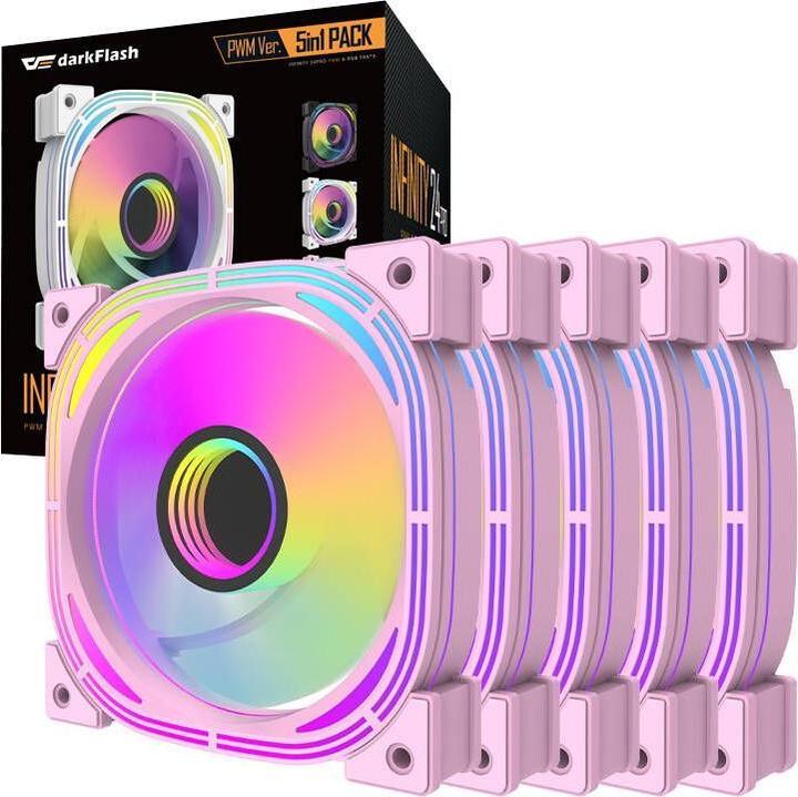 Produktbild Darkflash Tech INF24 5in1 ARGB Computer fan set (pink) (120 mm, 5 x)