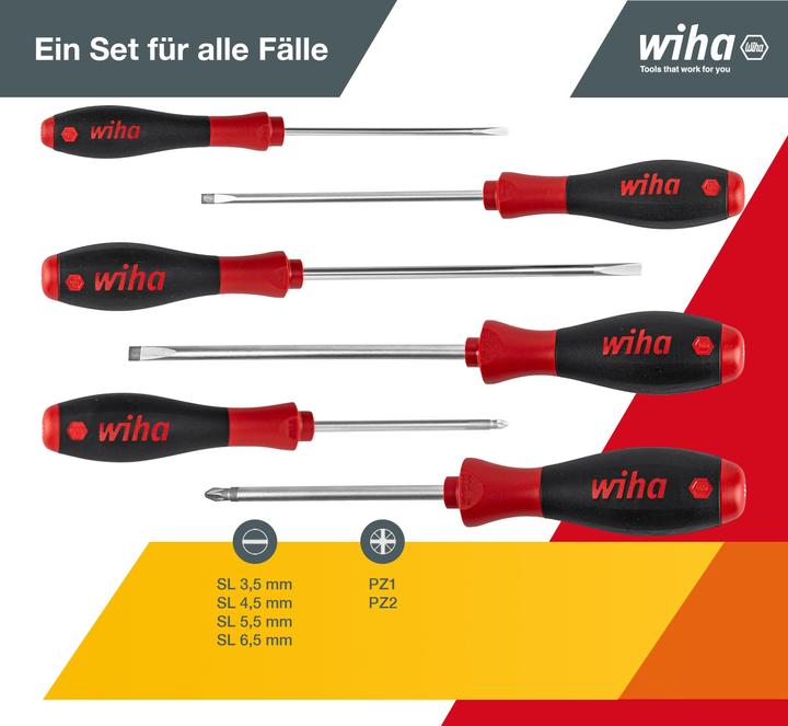Produktbild Wiha SoftFinish (Pozidriv-Kreuzschlitz (PZ), Schlitzschrauben)