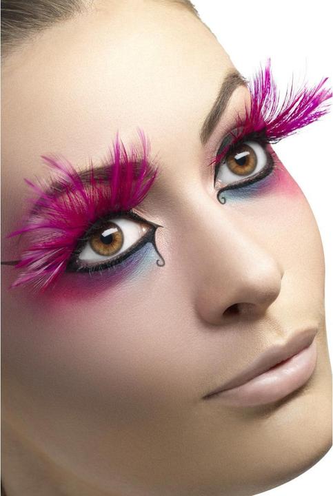 Produktbild Smiffys Rosa Federn Augenwimpern (Künstliche Wimpern)