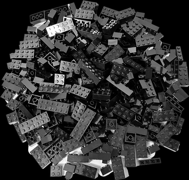 Actual product image LEGO Building Blocks Black Basic Mix - NEW! Lot 1000x