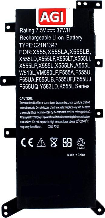 AGI Batterie compatible avec Asus F555L - Batterie - 4.800 mAh (4800 mAh)