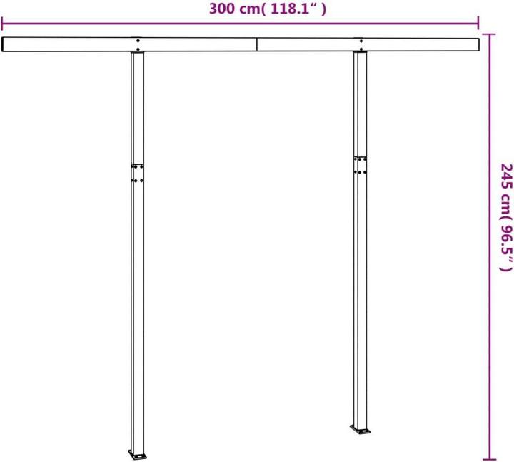 Produktbild VidaXL Stützen für Markisen Anthrazit 300x245 cm Eisen,Farbe (3 m)