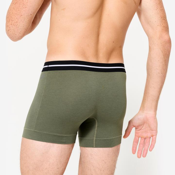 Image du produit Domyos Lot de 2 boxers coton majoritaire Homme, Gris et vert Kaki (XL, lot de 2)