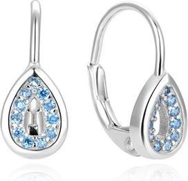 Beneto Fashion silver earrings withue zircons AGUC1294DL (L)