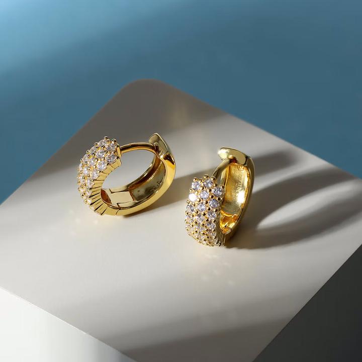 Produktbild Morellato Charming gold-plated hoop earrings with zircons Tesori SAIW145 (Silber 925)