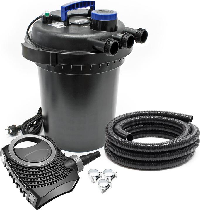 SunSun CPF-180 SET bis 6000l 11W UVC NEO8000 Pumpe Schlauch Teichfilterset