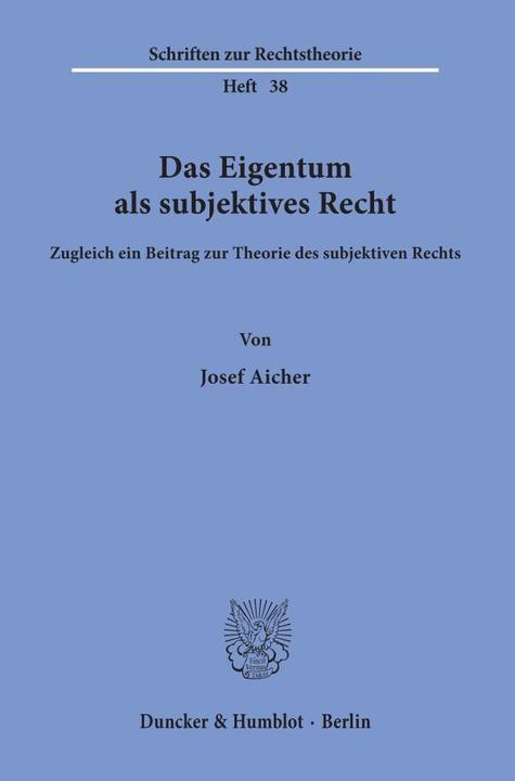 Immagine prodotto Das Eigentum als subjektives Recht. (Tedesco, Josef Aicher, 1975)