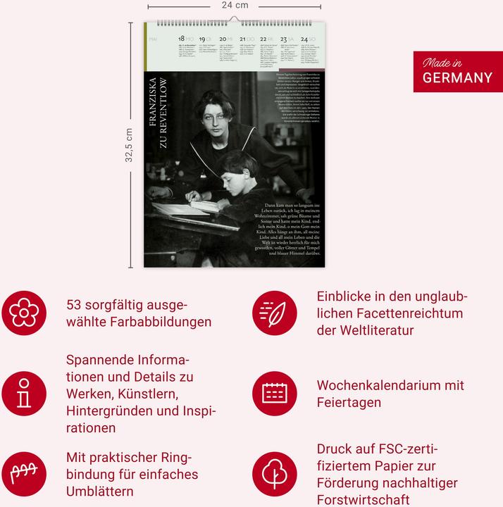 Immagine prodotto Der Literatur Kalender Wochenkalender 2026 (Tedesco)