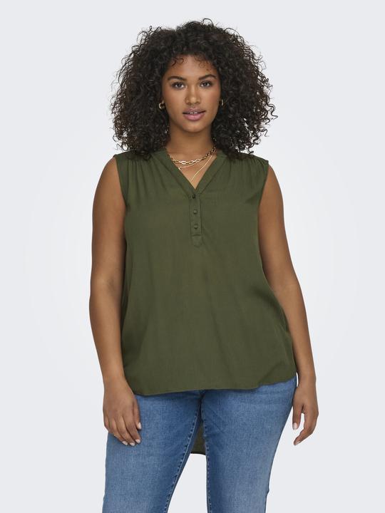 Actual product image Only Regular fit V-neck curve tank top Top (54)