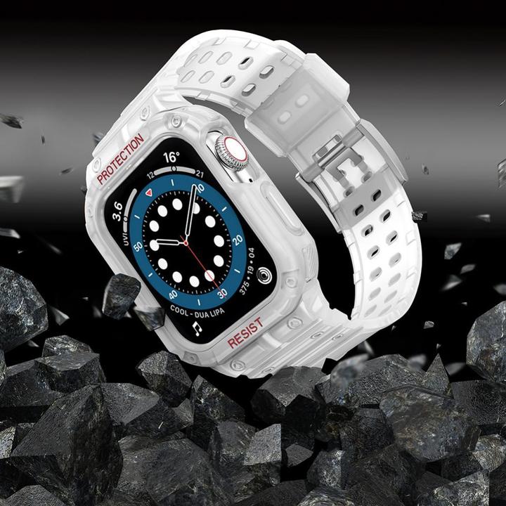 Actual product image Hurtel Protect Strap Band Case Wristband for Apple Watch 7 / 6 / 5 / 4 / 3 / 2 / SE (45 / 44 / 42mm) Case A (Plastic, TPU)