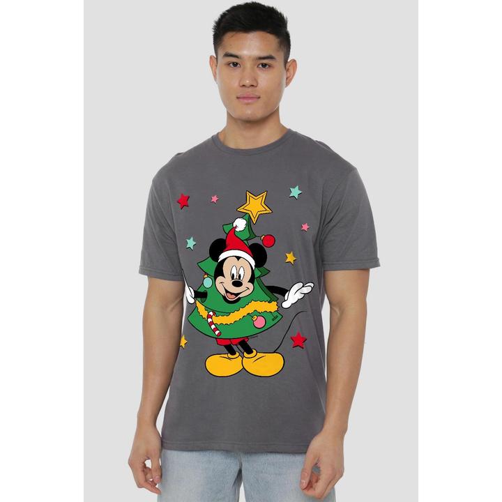 Actual product image Disney Mens Mickey Mouse Christmas Tree T-Shirt (XL)