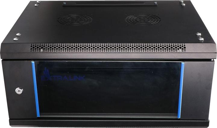 Extralink 4U 600X450 WALL-MOUNTED RACKMOUNT CABINET BLACK Wall mounted rack (4 HE, 19 Zoll Rack)