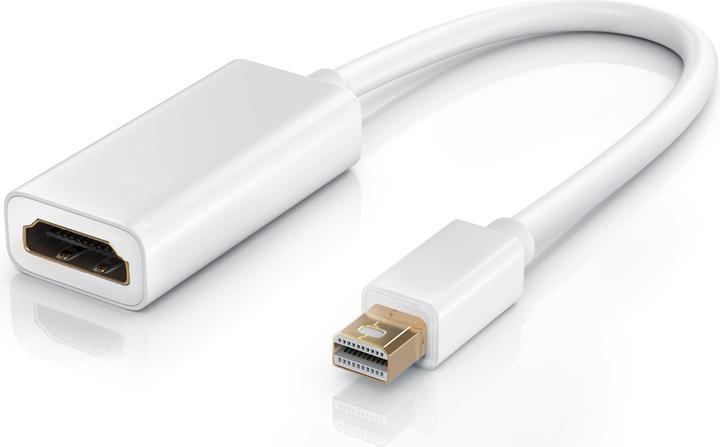 Produktbild CSL Mini DisplayPort zu HDMI Adapter, Full HD MiniDP zu HDMI Buchse Konverter / Adapterkabel - 0,15m (HDMI, 10 cm)
