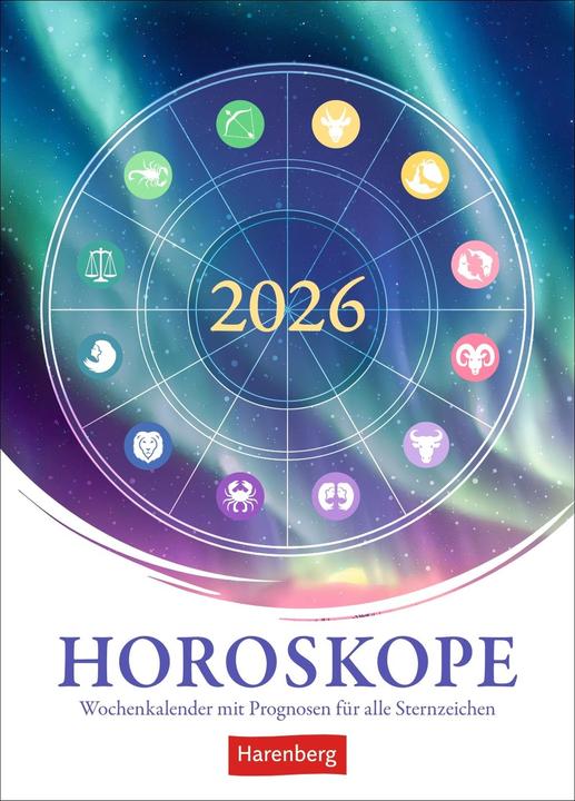 Produktbild Harenberg Horoskope Wochenkalender 2026 - Wochenkalender mit Prognosen für alle Sternzeichen (Deutsch)