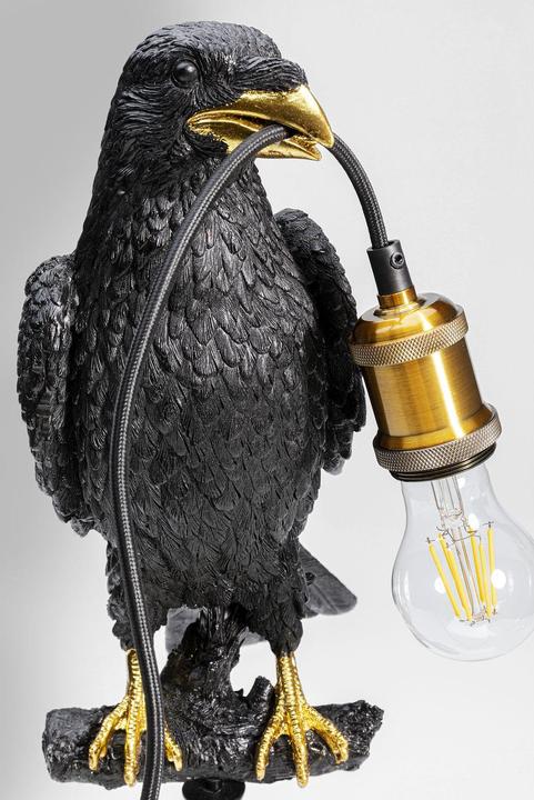 Produktbild Kare Design Tischleuchte Animal Sitting Crow Matt Schwarz (E27)
