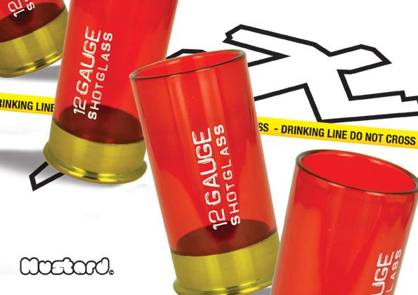 Mustard Shot Glass 12 Gauge (1.20 dl, 4 x, Bicchiere di vetro)