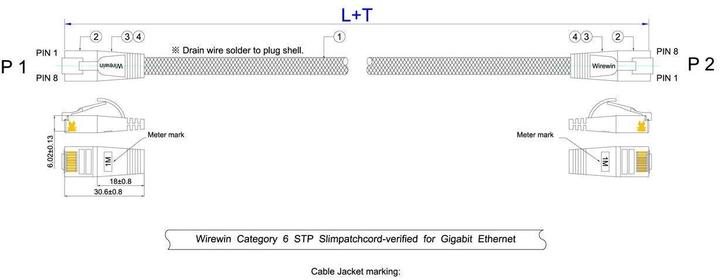 Productafbeelding Wirewin Netwerkkabel (STP, CAT6, 3 m)