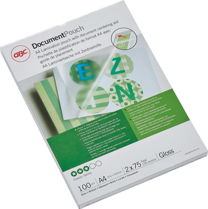 GBC Feuille de plastification (A4, 100 pièce(s), 75 µm)