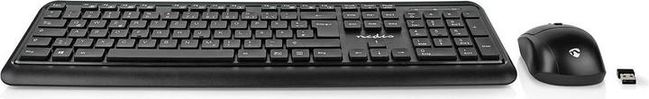 Actual product image Nedis KBMCW100BKDE Mouse and keyboard set Wireless mouse and keyboard connection: USB 800 / 1200 / 160 (DE, Wireless, Cable)