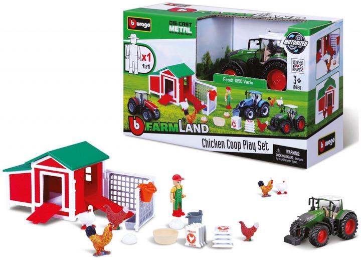 Produktbild Bburago Hühnerstall mit Traktor