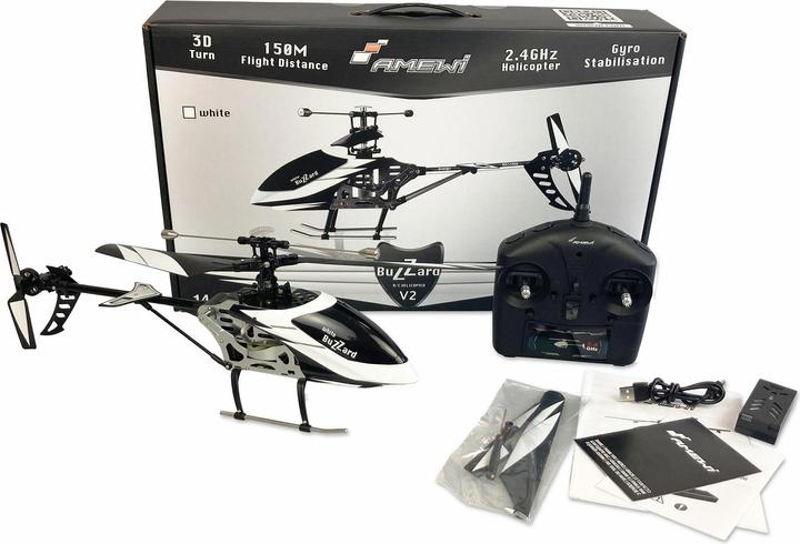 Produktbild Amewi Helikopter Buzzard V2, 4-Kanal, Weiss RTF