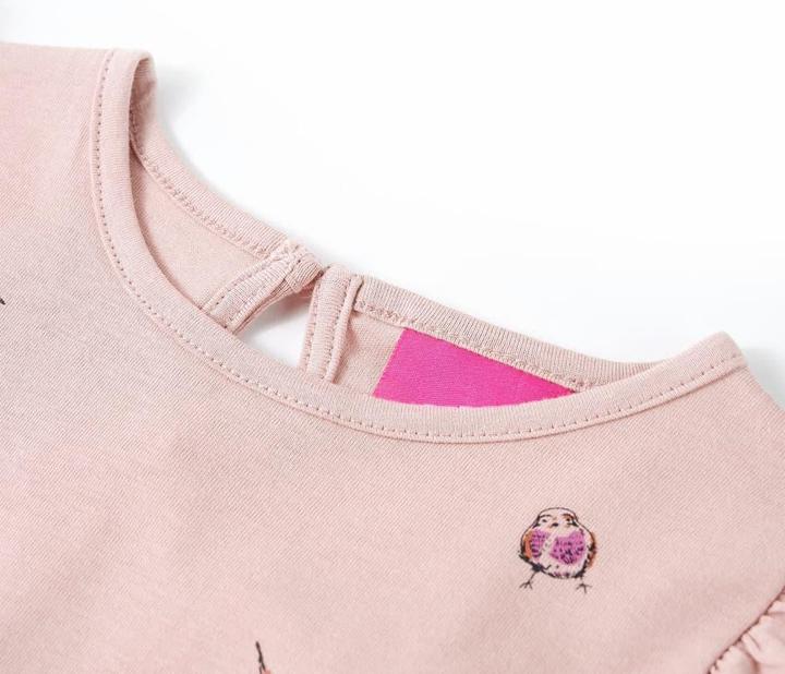 Image du produit VidaXL T-shirt manches longues enfant Rose 128,Matière : 100 % coton,Couleur (128)