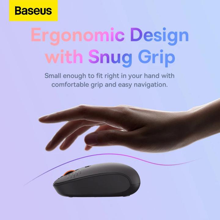Produktbild Baseus Kabellose Maus F01B Tri-Mode 2,4 G BT 5,0 1600 DPI (frostiges Grau) (Kabellos)