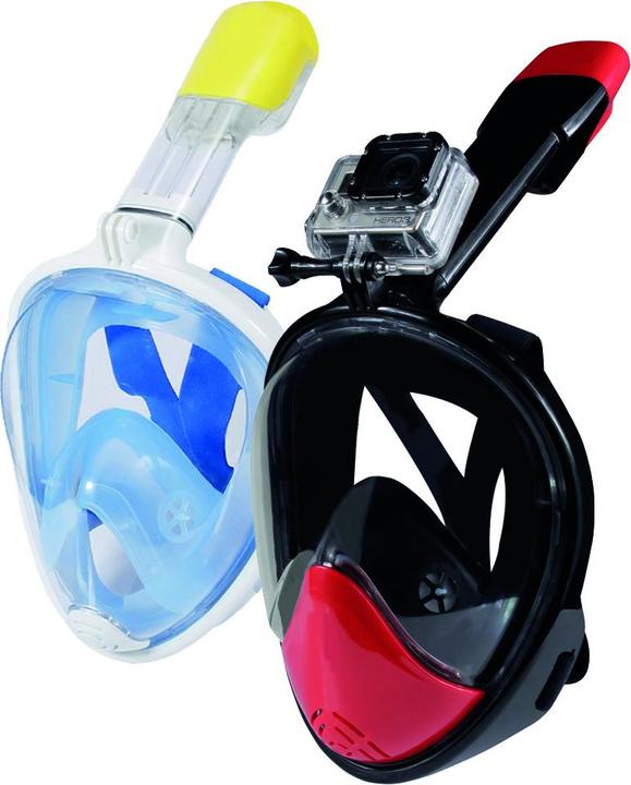 Actual product image Caruba Full Face Snorkel Mask Dual Air Afneembaar + Action Cam Mount (Roze S / M)