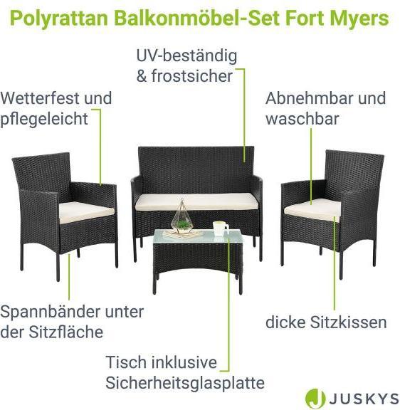 Image du produit Juskys Salon en poly rotin Fort Myers