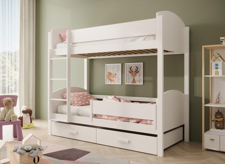 Produktbild ADRK Furniture Kinder-Etagenbett Jori mit Rausfallschutz 180x80 (180 x 80 cm)