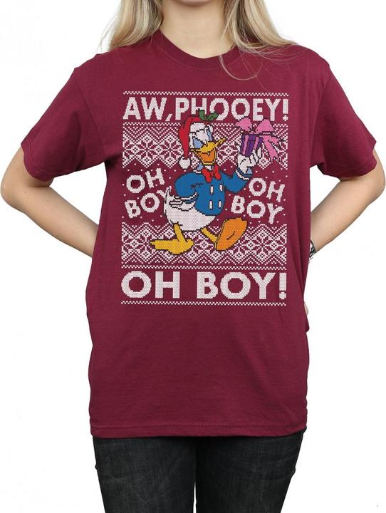 Immagine prodotto Disney Donald Duck Christmas Fair Isle Maglietta Ampia Donna (XXL)