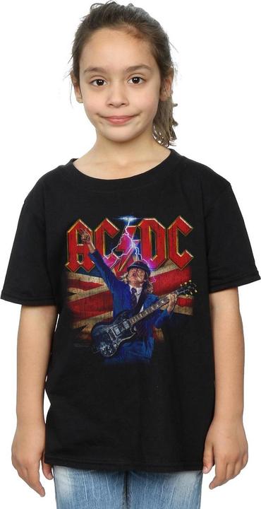 Image du produit AC/DC T-shirt en coton Angus Union Flag Lightning pour filles (104)