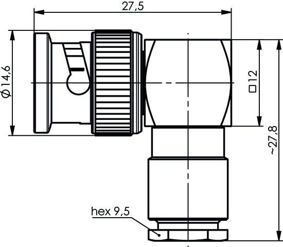 Image du produit Telegärtner Connecteur de câble BNC coudé (Câble d'antenne)