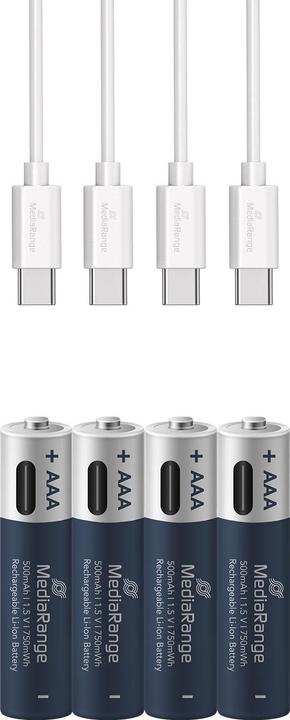Immagine prodotto MediaRange Ricaricabile USB-C (4 pz., AAA, 500 mAh)