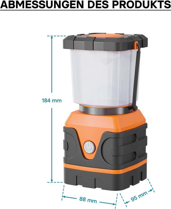 Produktbild Toboli Campinglampe batteriebetrieben LED Outdoor Lampe dimmbar Campingleuchte