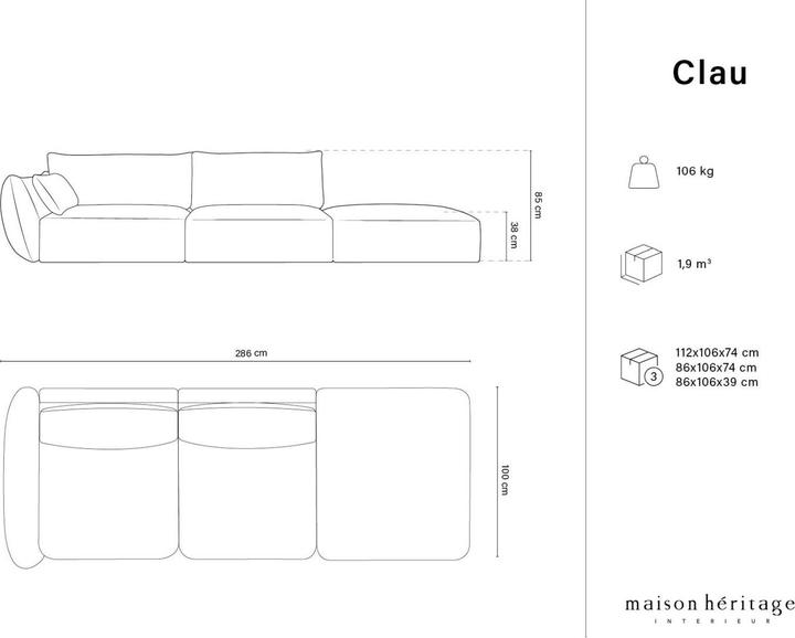 Produktbild Maison Heritage Clau (4-Sitzer, 2-Sitzer, 3-Sitzer)