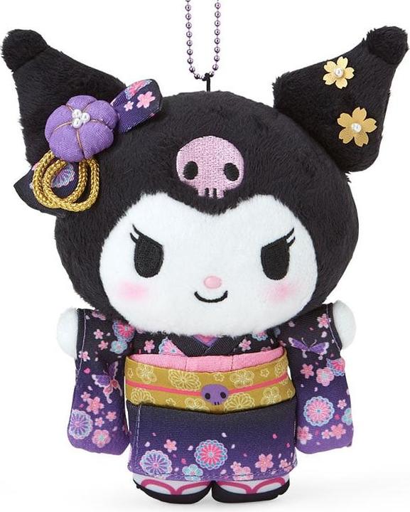 Actual product image Sanrio Kuromi Mascot holder (Kimono) - 18 cm (18 cm)