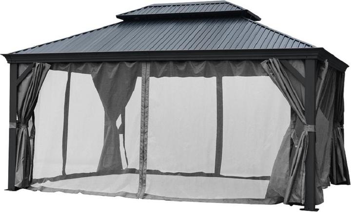 Image du produit Jet-Line Pavillon de jardin en aluminium DAMASKUS 3x3,65 m avec toit fixe en aluminium (300 cm, 365 cm)
