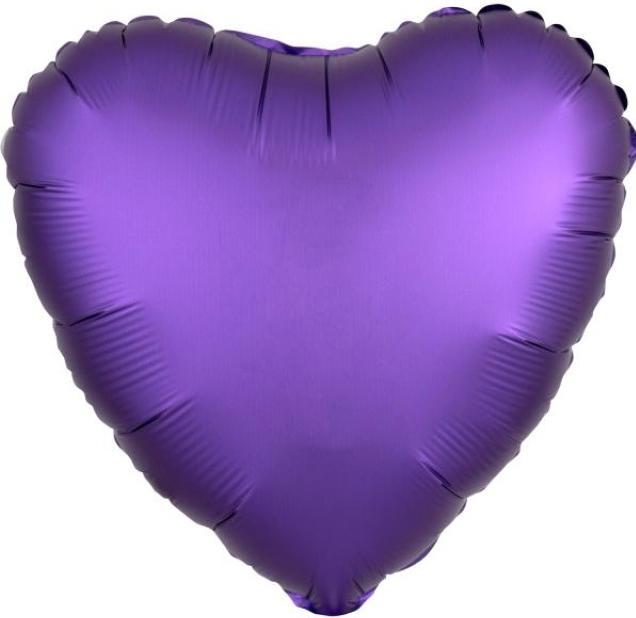 Produktbild Amscan Folienballon Herz Lila Satin Luxe (5 x)