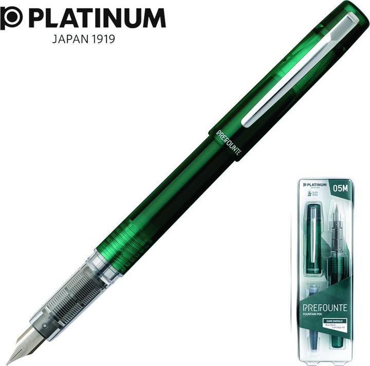 Image du produit Platinum Prefounte Dark Emerald, M Eternal Stylo plume, en plastique, blister, vert (émeraude noire, 1 x)