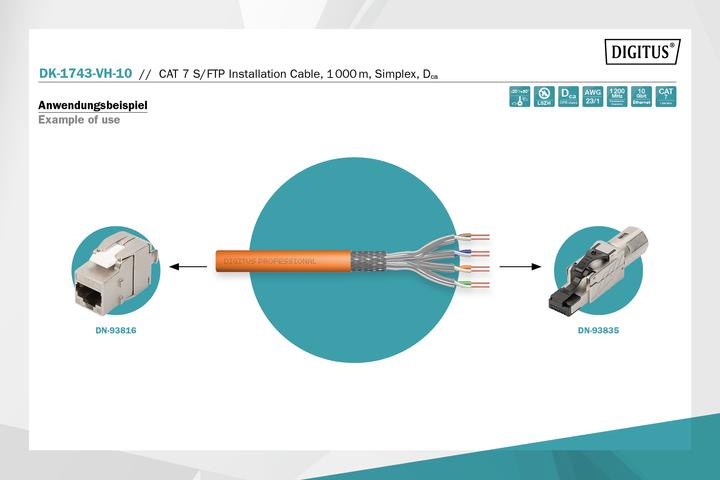 Produktbild Digitus Netzwerkkabel (S/FTP, CAT7, 1000 m)