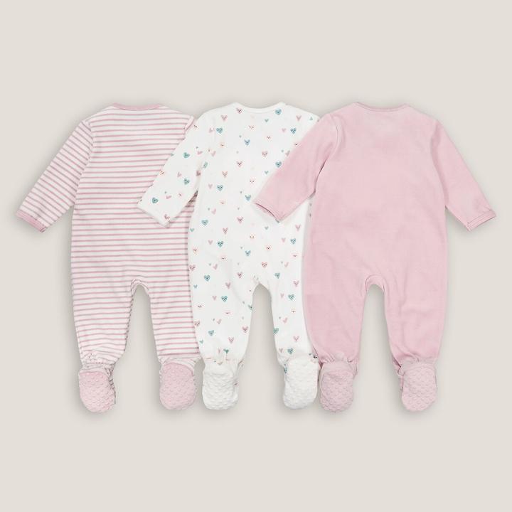 Actual product image La Redoute Collections 3 Pack Velvet Romper (56)