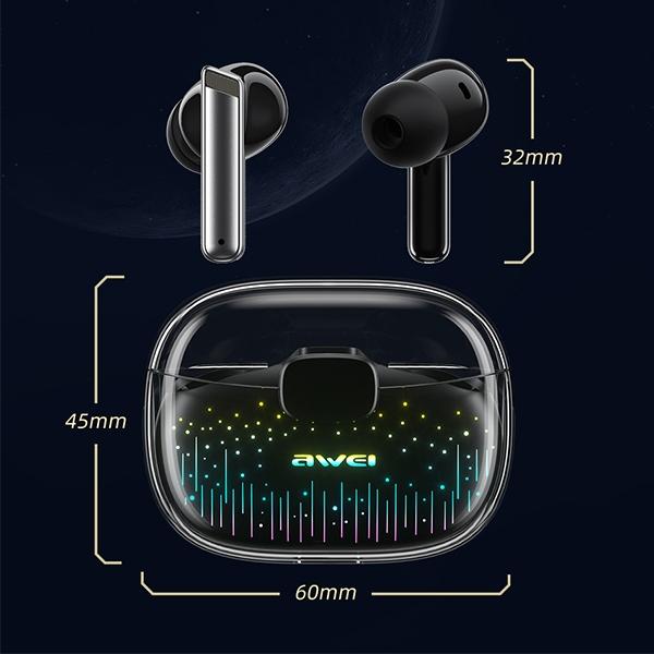 Image du produit Awei słuchawki Bluetooth 5.3 T52 Pro2 TWS + stacja dokująca czarny/black (Sans fil)