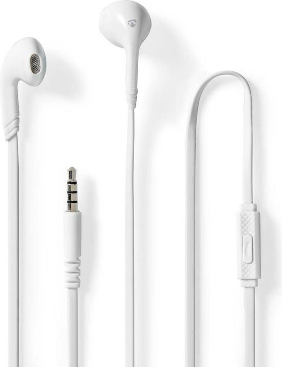 Immagine prodotto Nedis Cuffie con cavo | 3,5 mm | Lunghezza cavo: 1,20 m | Microfono incorporato | Bianco (Cablato)