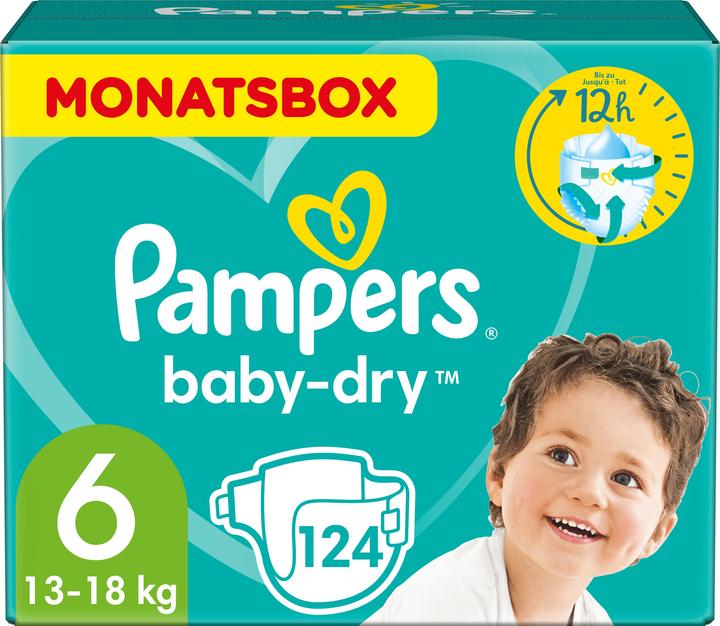 Pampers Baby-Dry (Gr. 6, Monatsbox, 124 Stück)