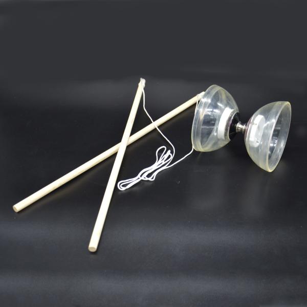 Actual product image Kögler Diabolo transparent with light in 3 colours H: 10cm W: 11.2cm L: 40cm
