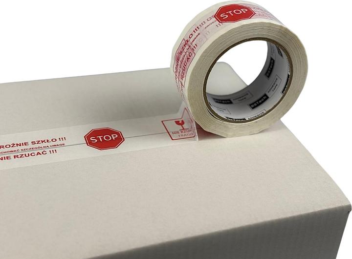 Actual product image Bestpak BSTech adhesive tape with print 48x100m "Careful glass" 6 pcs. (48 mm)