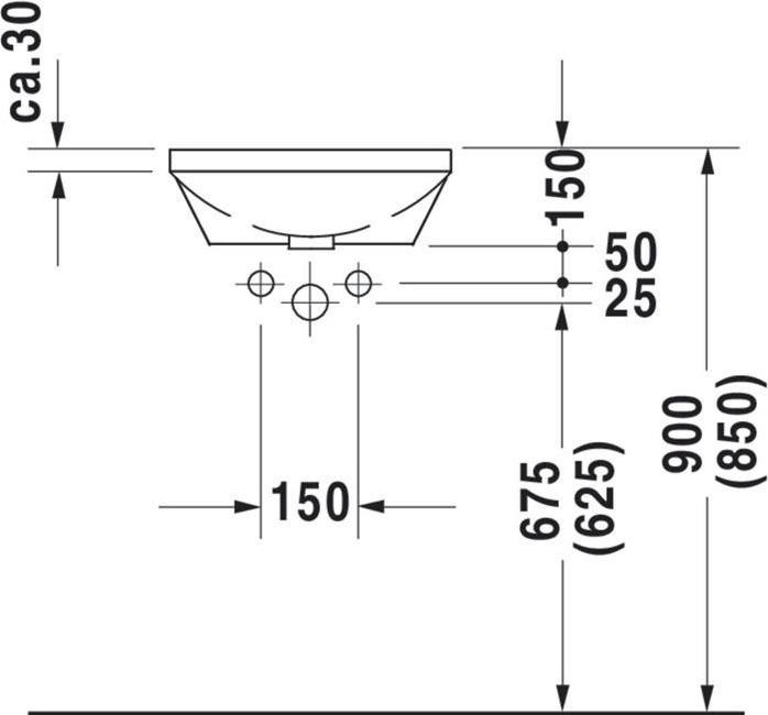 Actual product image Duravit Built-in washbasin ARCHITEC o ÜL HLB d= 400mm without tap hole white (430 mm, 430 mm)